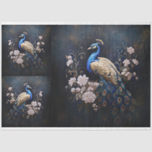 Golden Peacock X3 Decoupage Tissue Paper