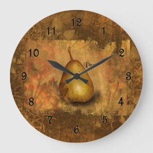 Golden Pear Botanical Large Clock
