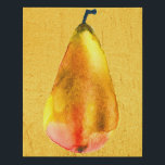 Golden Pear Fruit art Canvas Print<br><div class="desc">Cute watercolor golden pear original art yellow golden colours. Funky and bright. Beautiful original illustration fruit art.</div>