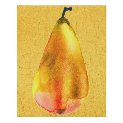 Golden Pear Fruit art Canvas Print