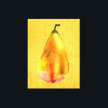 Golden Pear Fruit art Canvas Print<br><div class="desc">Cute watercolor golden pear original art yellow golden colours. Funky and bright. Beautiful original illustration fruit art.</div>