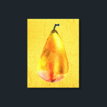 Golden Pear Fruit art Canvas Print<br><div class="desc">Cute watercolor golden pear original art yellow golden colours. Funky and bright. Beautiful original illustration fruit art.</div>
