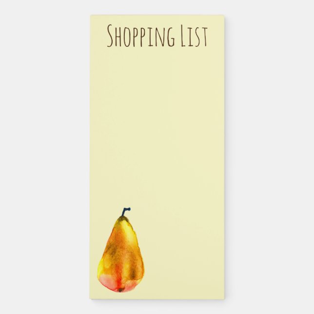 Golden Pear Fruit art Magnetic Notepad (Front)