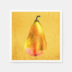 Golden Pear fruit art Napkins