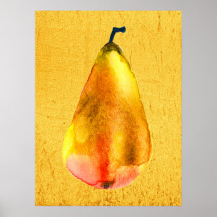 Golden Pear Fruit art Poster