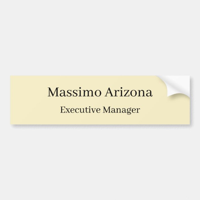 Golden Pearl Plain Professional Modern Minimailst Bumper Sticker (Front)