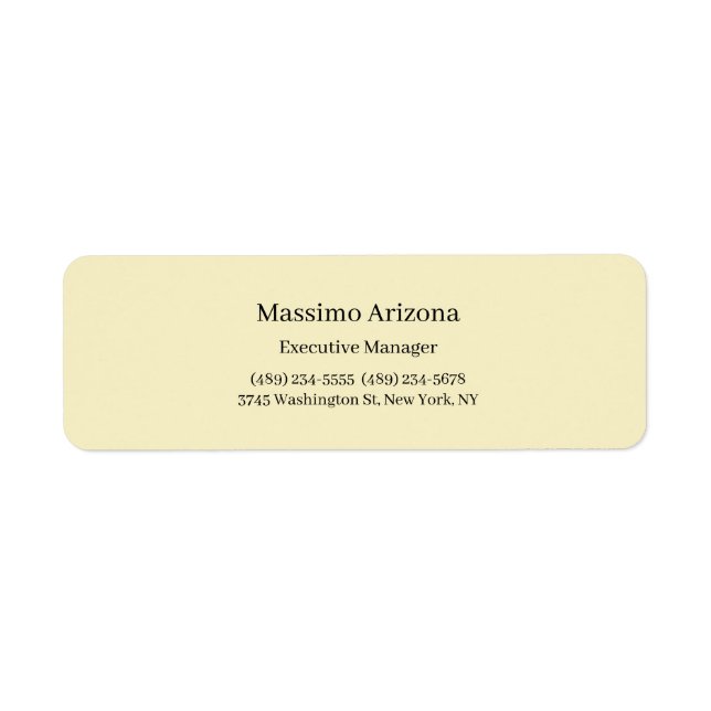 Golden Pearl Plain Professional Modern Minimailst Label (Front)
