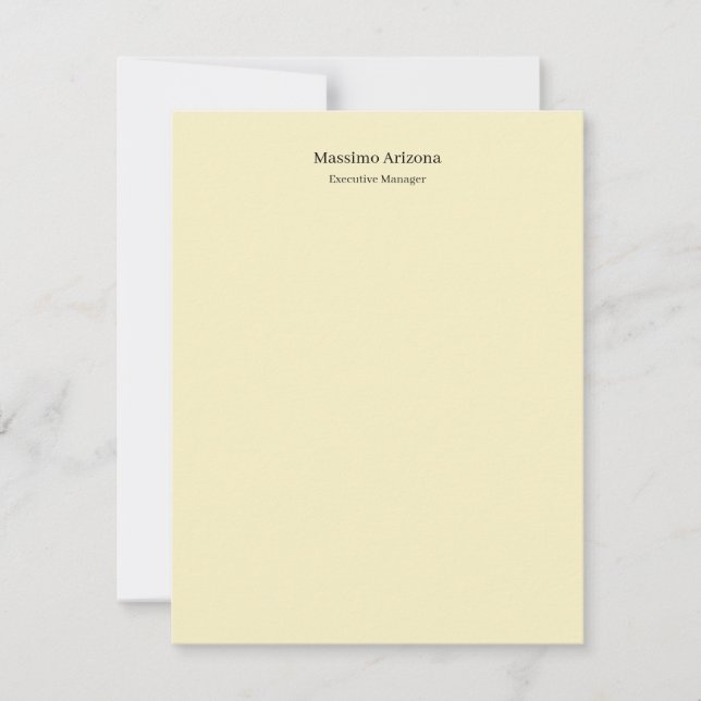 Golden Pearl Plain Professional Modern Minimalist Note Card (Front)