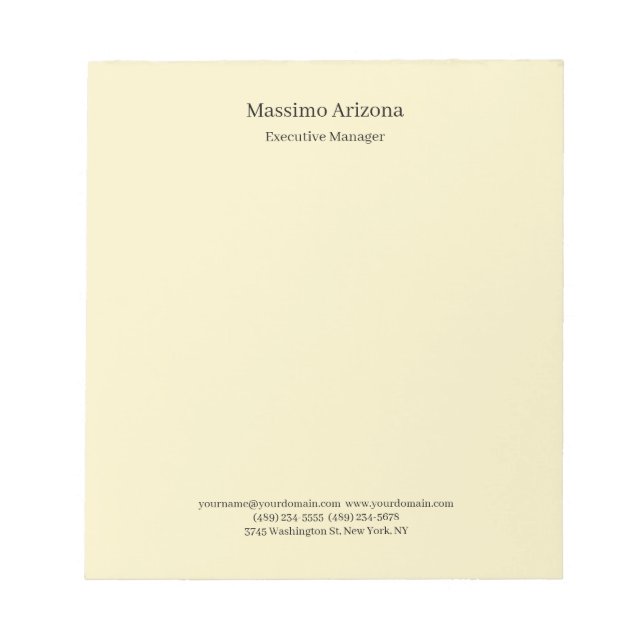 Golden Pearl Plain Professional Modern Minimalist Notepad (Front)