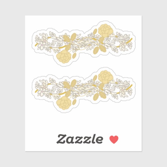 Golden Pearl Roses Garland Sticker (Sheet)