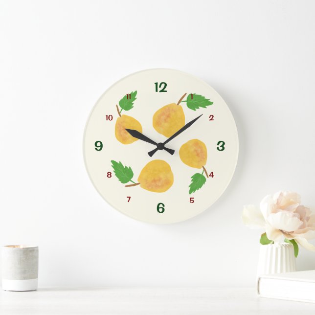 Golden Pears Collection Large Clock (Home)