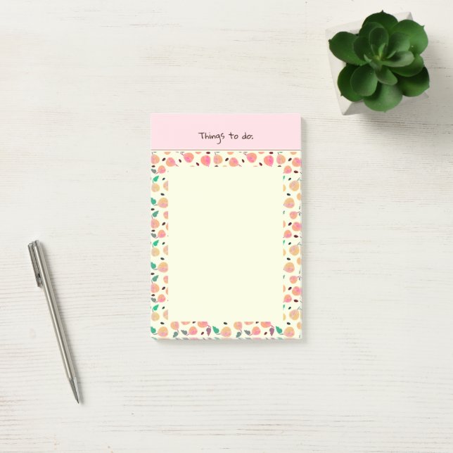 Golden Pears Collection Pink Post-it Notes (Office)