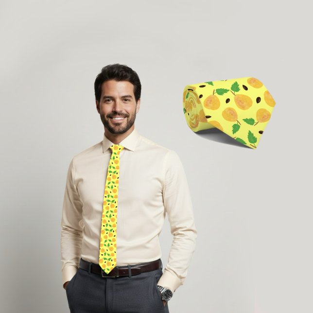 Golden Pears Collection Yellow Bright Neck Tie (Creator Uploaded)