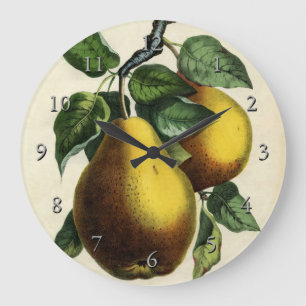 Golden Pears Large Clock