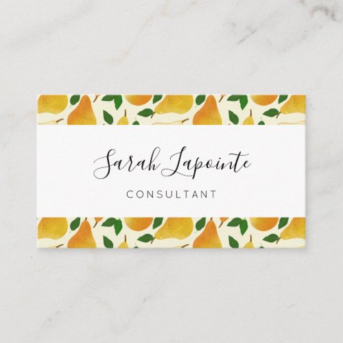 Golden Pears Pattern Business Card