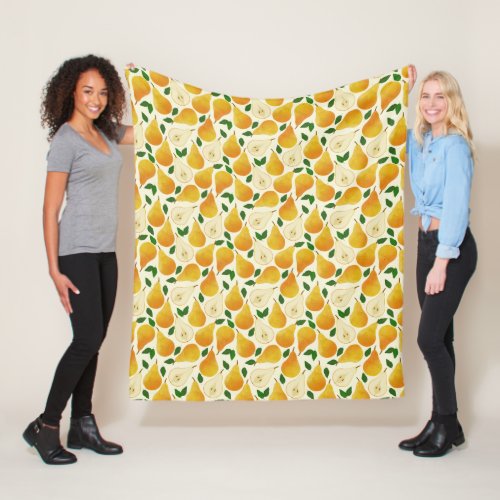 Golden Pears Pattern Fleece Blanket