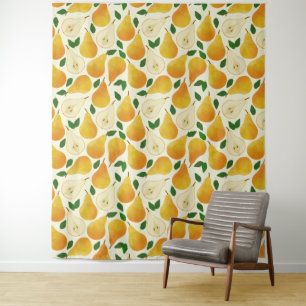 Golden Pears Pattern Tapestry