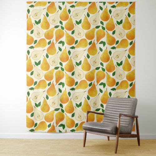 Golden Pears Pattern Tapestry