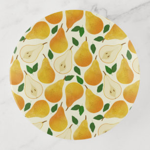Golden Pears Pattern Trinket Tray