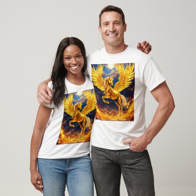 Golden Pegasus Fantasy T-Shirt (Unisex)