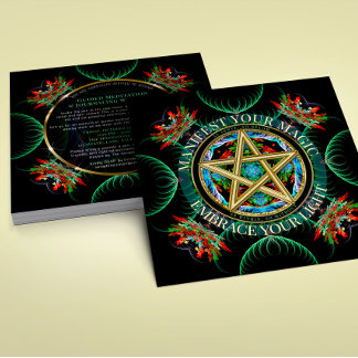Golden Pentacle Celestial New Moon Circle Invitation