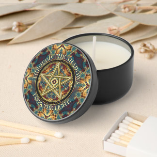 Golden Pentacle Fractal Magick Mini Candle Favors