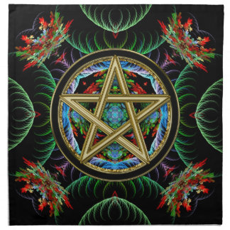Golden Pentacle Magick Altar Cloth Banners Napkin