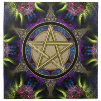 Golden Pentacle Magick Cloth Banners / Napkins