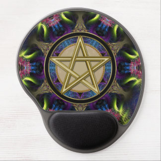 Golden Pentacle Magick Fractals Gel Mouse Pad