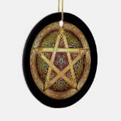 Golden Pentacle Pendant/Ornament Ceramic Ornament (Right)