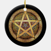 Golden Pentacle Pendant/Ornament Ceramic Ornament (Back)