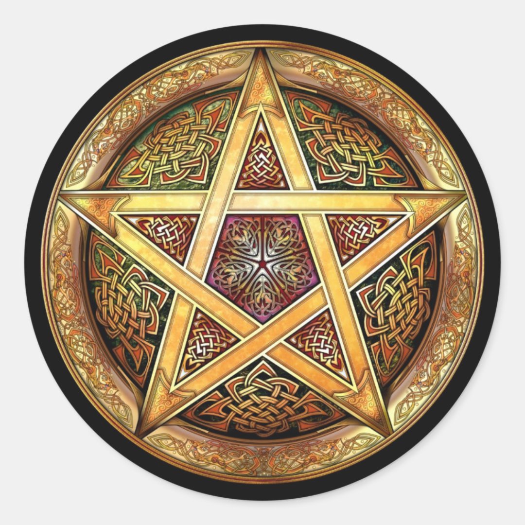 Golden Pentacle Stickers | Zazzle