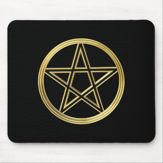 Golden pentagram mouse pad