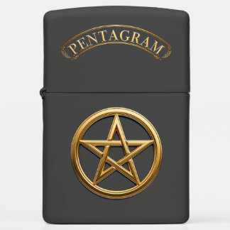 Golden Pentagram Occult Symbol Zippo Lighter