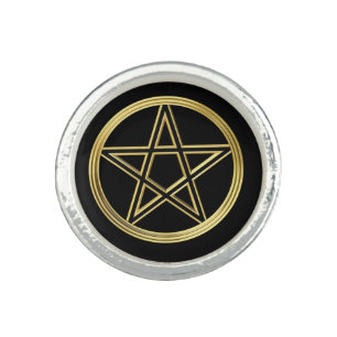 Golden pentagram ring