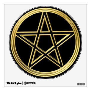 Golden pentagram wall sticker