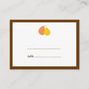 Golden Perfect Pear Wedding Escort Seating Card by FidesDesign at Zazzle