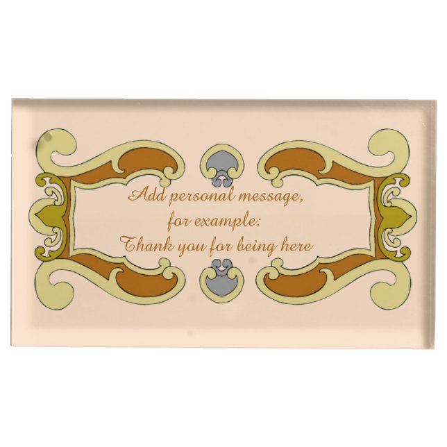 Golden Personalised Place Card Holder (Front)