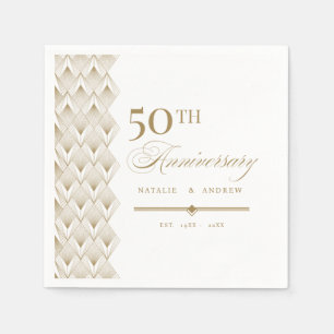 Golden Personalized Anniversary Napkin