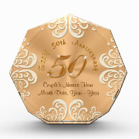 Golden Personalized Happy 50th Anniversary Gifts