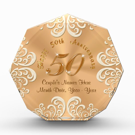 Golden Personalized Happy 50th Anniversary Gifts | Zazzle