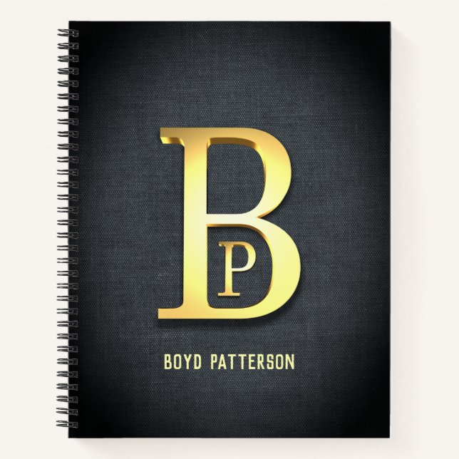 Golden Personalized Initials Notebook (Front)