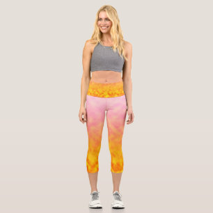 Golden Petal Mirage Capri Leggings