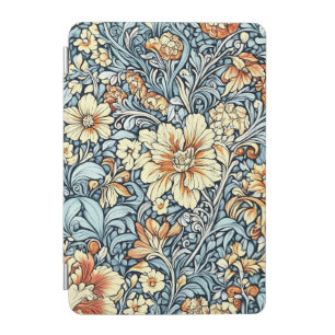 Golden Petals and Blue Leaves iPad Mini Cover