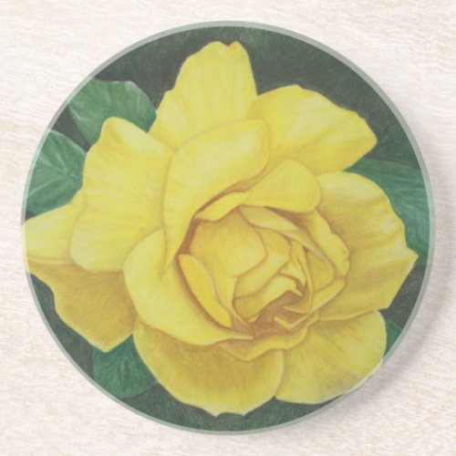 Golden Petals Sandstone Coaster