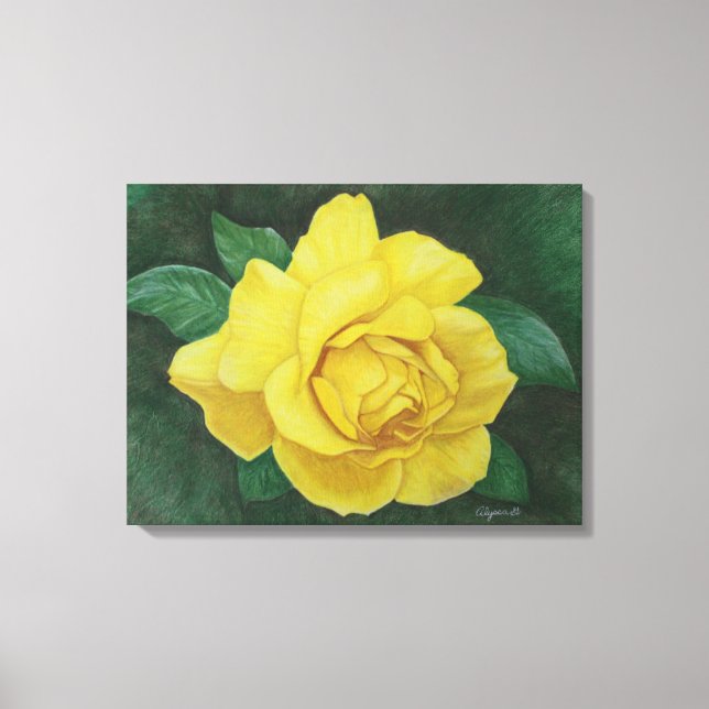 Golden Petals Wrapped Canvas Print (Front)