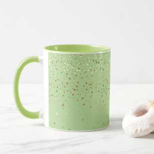 Golden Petite Stars Coffee Mug-Apple Green Mug