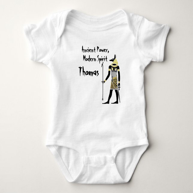 Golden Pharaoh’s Blessing: Ancient Egyptian Art Baby Bodysuit (Front)