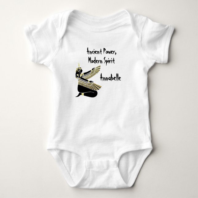 Golden Pharaoh’s Blessing: Ancient Egyptian Art Baby Bodysuit (Front)