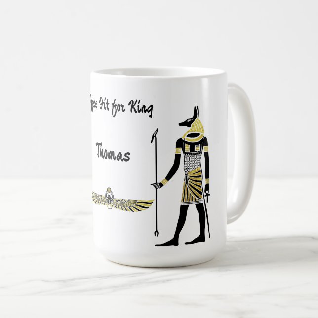 Golden Pharaoh’s Blessing: Ancient Egyptian Art Coffee Mug (Front Right)